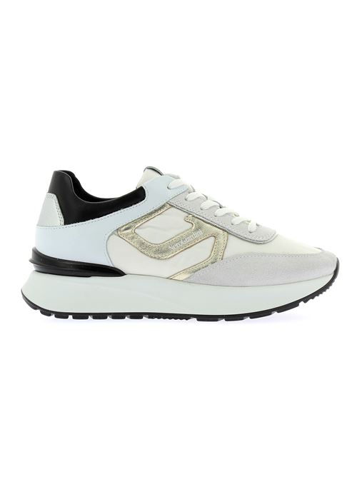 sneakers donna in camoscio e tessuto bianco NERO GIARDINI | E306444D730